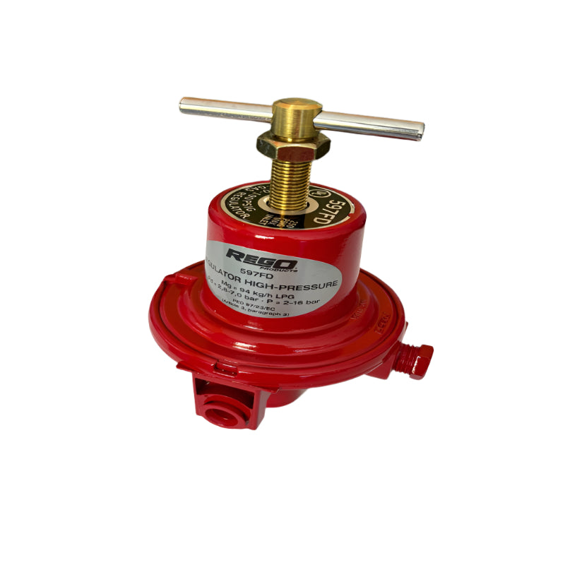 REGULATOR HIGH PRESSURE INDUSTRIAL (1/4" F.NPT X 1/4" F.NPT) 94KG/HR ADJUSTABLE (2.8-7.0 BAR) REGO 597FD